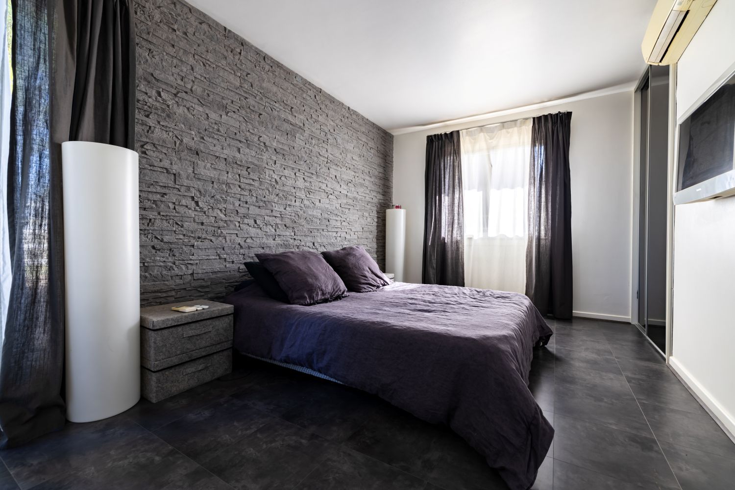Chambre parentale grise